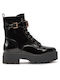 Guess Leather Women's Ankle Boots with Medium Heel Black