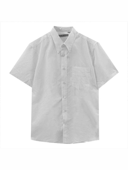 Men's Cotton Short-Sleeve Shirts with Pocket