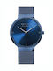 Bering Time Men's Watch 40mm Battery with Blue Metal Bracelet