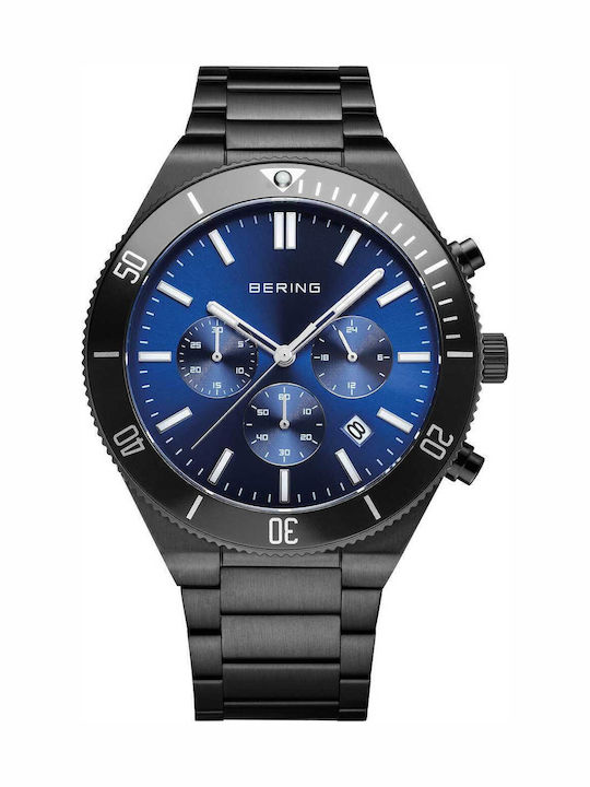 Bering Time Men's Watch 43mm Chronograph Battery with Gray Metal Bracelet