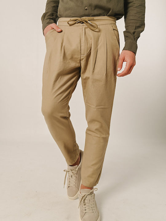 Edward Jeans Men's Trousers in Baggy Line Brown
