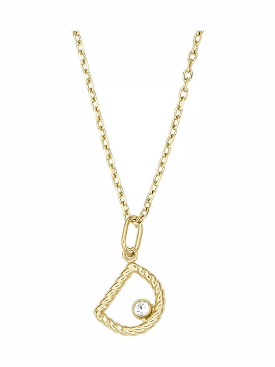 Fossil Monogramă "D" din Placat cu aur Oțel