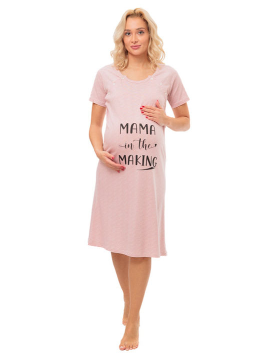 Dominant Nightgown for Breastfeeding Pink