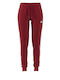 Essentials 3-Stripes Damen Jogginghosen Vlies Rot