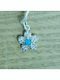 Pandantiv din argint 925 Jolie design floare argintie pietre 0.9 G 1 X 1 Cm Albastru