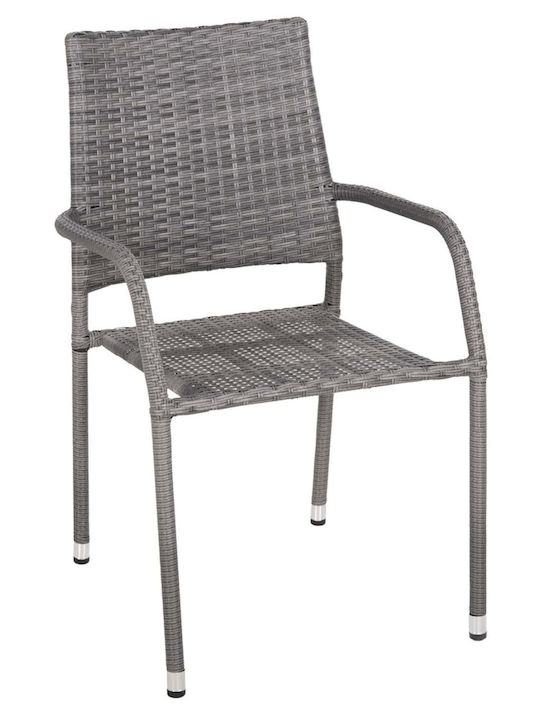 Scaun De Exterior Rattan Morner Gri 55x58x87cm