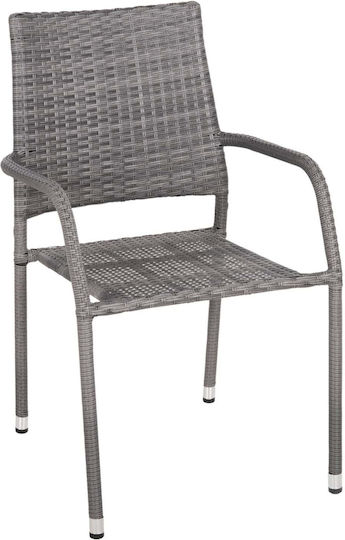 Градински Стол От Ратан Morner Сив 55x58x87см