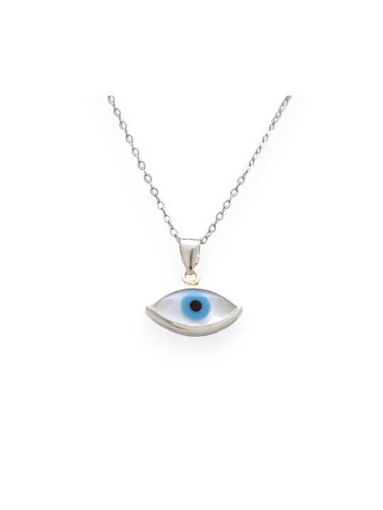 Goldjewels Necklace Eye from Silver with Zircon