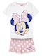 Disney Παιδική Πιτζάμα Καλοκαιρινή λευκό Minnie Mouse