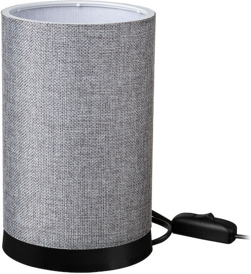 Heronia Metal Table Lamp for Socket E27 with Gray Shade and Base