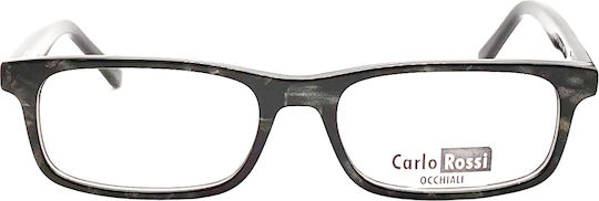 Carlo Rossi Damen Acetat Brillengestell Schwarz PL.17230-C11