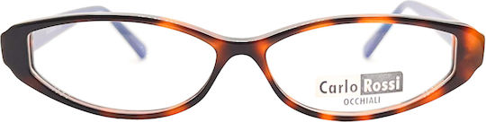 Carlo Rossi Women's Acetate Brown Tortoise Prescription Eyeglass Frame PL.17222-C12