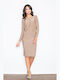 Figl Midi Kleid Beige