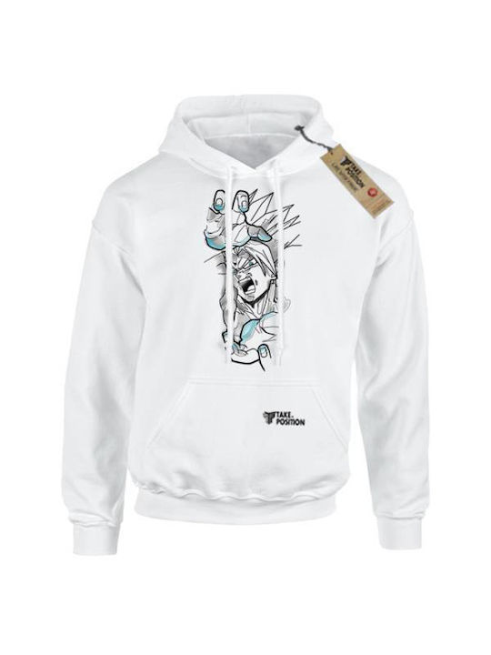 Hooded Sweatshirts Takeposition H-cool Anime Goku In Action White 907-1019b-01