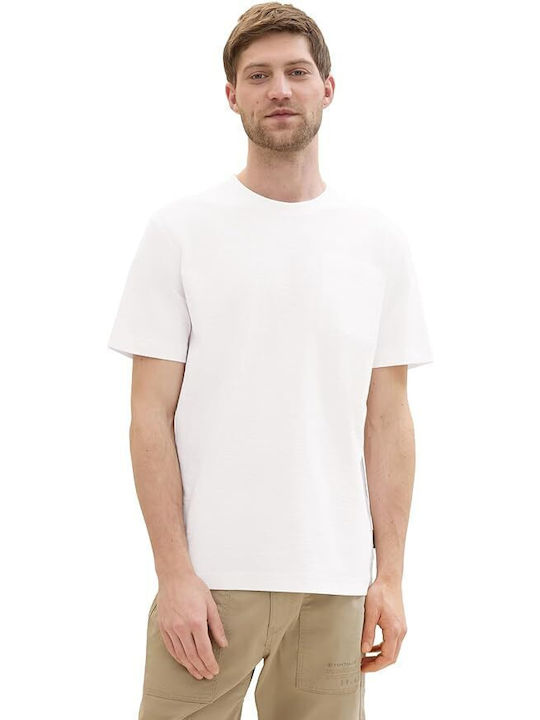 Tom Tailor T-shirt Bărbătesc cu Mânecă Scurtă White