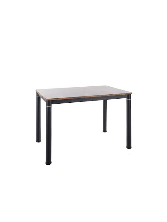 Damar Table Wooden with Metal Frame Vintage / Czarny Mat 110x70cm