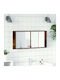 vidaXL Badezimmerspiegel LED mit Regal & Schrank 100x12cm Braun