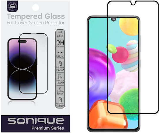 Sonique Hardy Glass Premium Series HD 9H 2.5D 0.33мм Пълно лепило Закалено стъкло за цялото лице Черен (Galaxy A41)