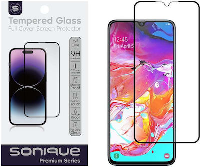 Sonique Hardy Glass Premium Series HD 9H 2.5D 0.33mm Vollkleber Vollflächig gehärtetes Glas 1Stück Schwarz (Samsung Galaxy A70/A70s)