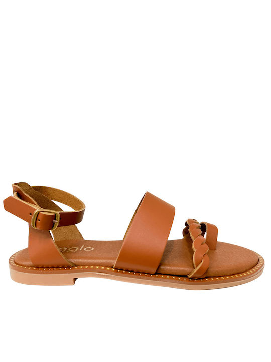 Ligglo Leather Gladiator Women's Sandals Tabac Brown