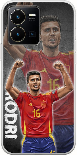 Husă flexibilă din silicon transparent TPU pentru telefonul mobil Euro 2024 Rodri Vivo Y35