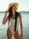 Nikama One-Piece Swimsuit with Open Back Cream