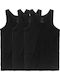 Men's Undershirts Sleeveless in Black Color 3Pack