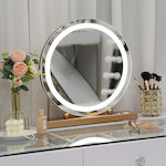 Oglindă cu LED Hollywood Mirror Smart Touch cu 3 culori de iluminare USB Charge roz aur-6900233