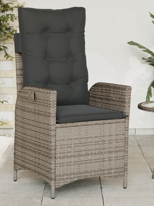 Outdoor-Sessel Rattan Grey mit Kissen 57x61x93εκ.