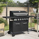 vidaXL Gasgrill Rost 73cmx40cmcm mit 7 cm 18.2kW und Seitenbrenner
