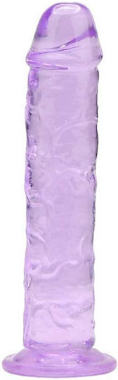Loving Joy Ρεαλιστικό Dildo με Όρχεις και Βεντούζα Μωβ 18cm