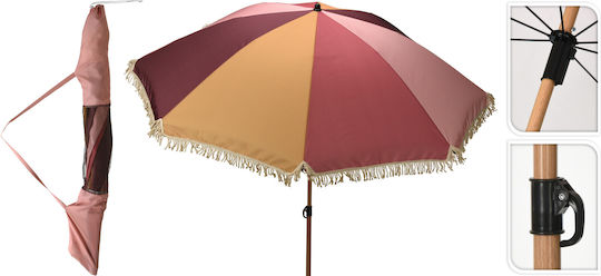 Folding Beach Umbrella Diameter 1.8m Multicolor