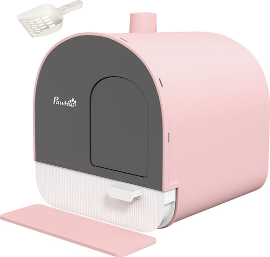Pawhut Cat Toilet Closed with Filter Pink L43 x W44 x H47cm