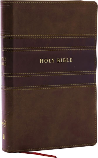 Nkjv Personal Size Large Print Bible With 43,000 Cross References, Brown Leathersoft, Red Letter, Comfort Print