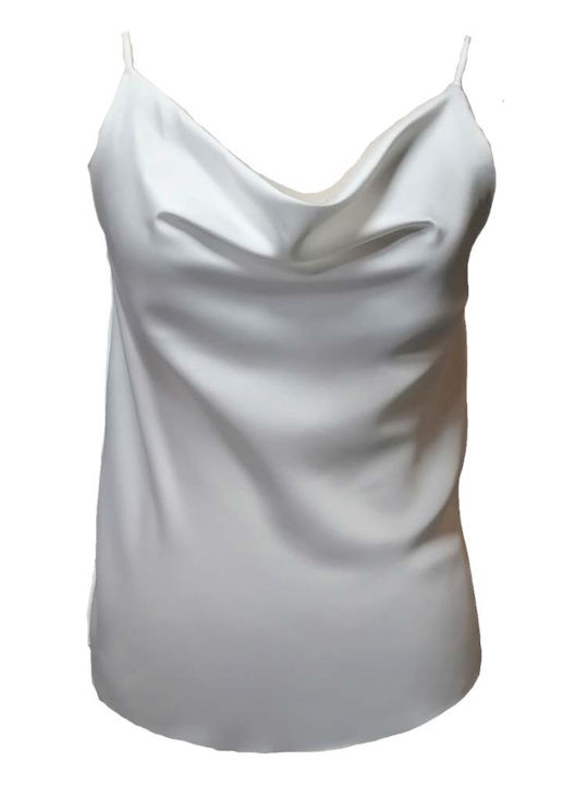 Women's Satin Lingerie Top White