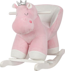 Kikka Boo Fabric Rocking Toy Hippo for 12+ months with Max Load Capacity 30kg Pink