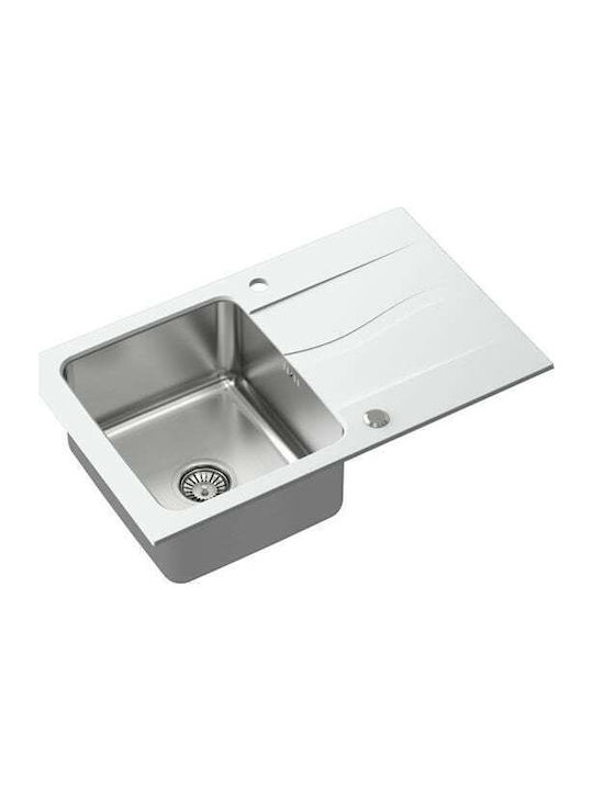 Steiner Michael 111 Drop-In Spüle Inox B78xT48cm Weiß
