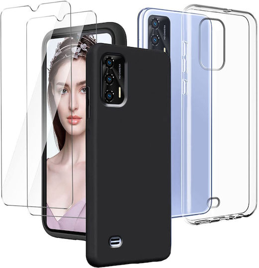 Oukitel Umschlag Rückseite Gehärtetes Glas / Silikon Set mit Glas Transparent (Nokia C31Realme C31)