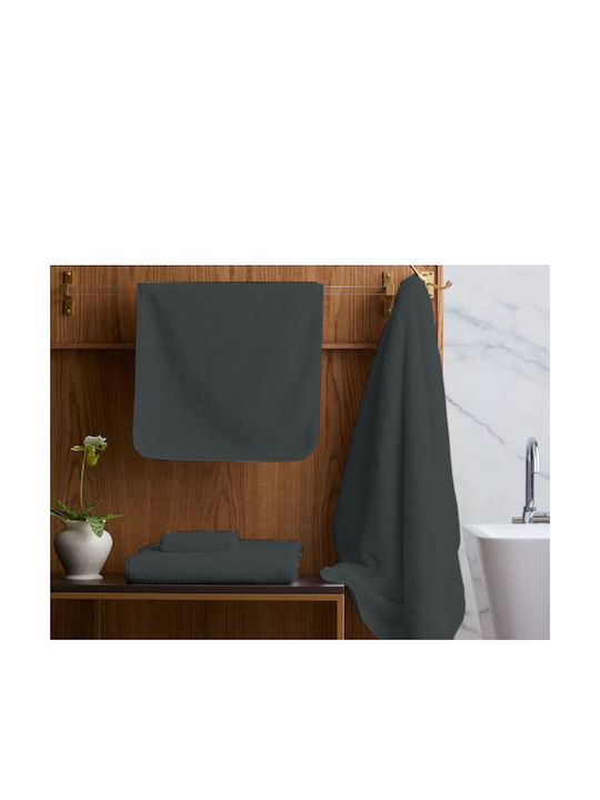 Set Prosoape de Baie 3 buc Cărbune de lemn Greutate 420gr/m²