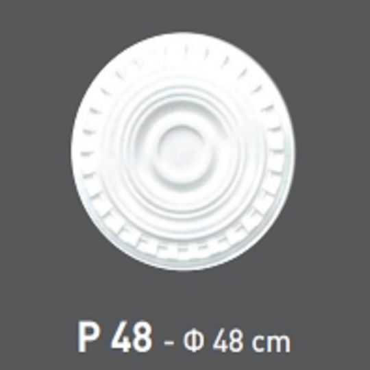 Deco Ceramica Ροζέτα Οροφής για Φωτιστικά Λευκή KALTS-ROZETA-P48