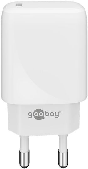 Goobay Ladegerät ohne Kabel mit USB-C Anschluss 20W Weißs (65406)
