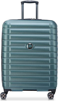 Delsey Expandable Large Travel Suitcase Shadow Green with 4 Wheels Height 70cm.
