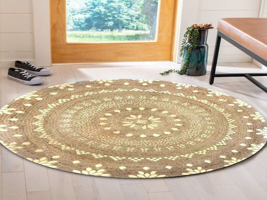 Χαλί Στρογγυλό Καλοκαιρινό από Γιούτα Natural Φ120cm