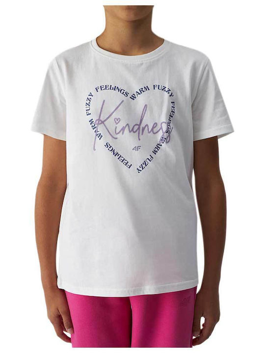 4F Kinder-T-Shirt Weiß