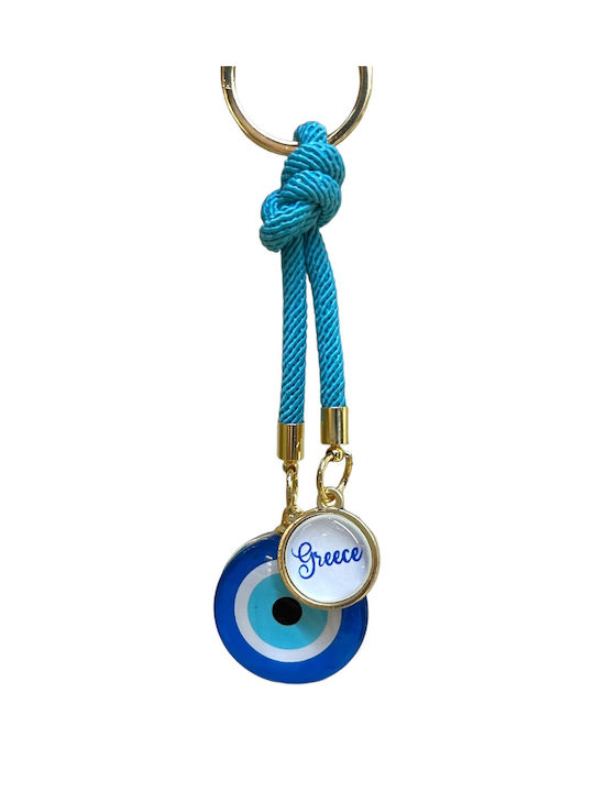 Keychain Greece Eye Light Blue