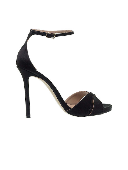 Mourtzi Platform Fabric Women's Sandals Black with Low Heel