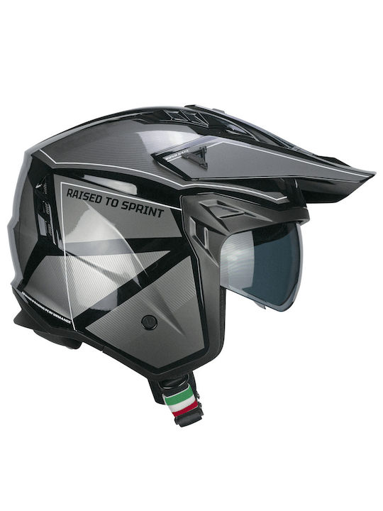 CGM Rush Race 155S Jet με Sun Visor ECE 22.06 Black Graphite