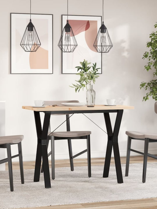Table Dining Room from Solid Wood & Metal Coffee 100x50x75.5cm