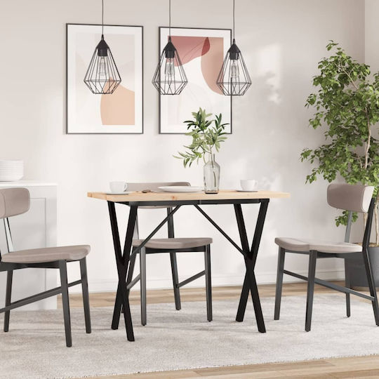 Table Dining Room from Solid Wood & Metal Coffee 100x50x75.5cm