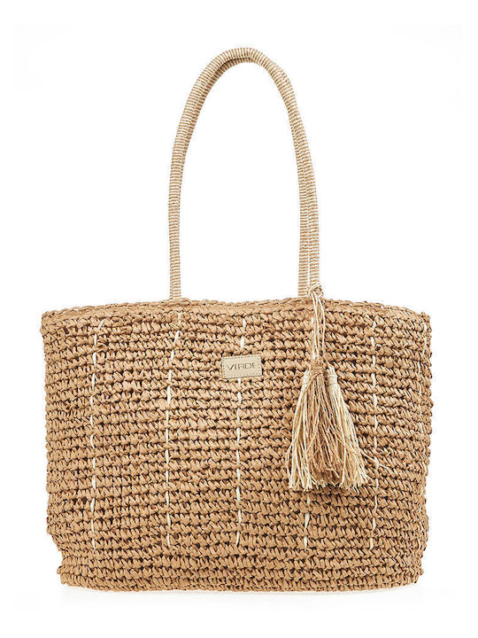 Verde Fabric Beach Bag Brown